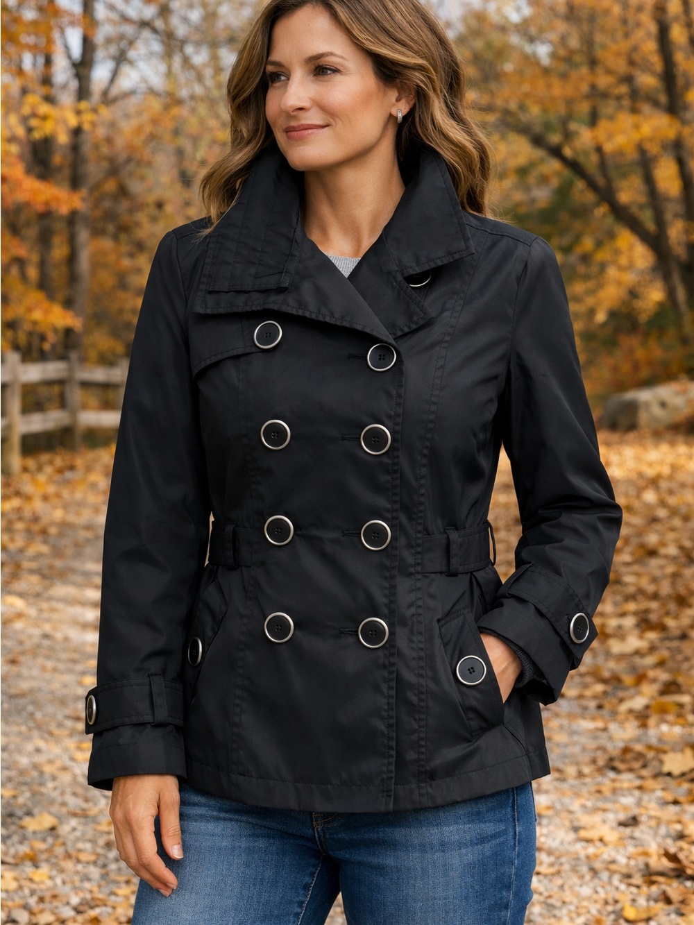 Forecaster Boston Black Double-Breasted Jacket Women's M Classic Tailored Design